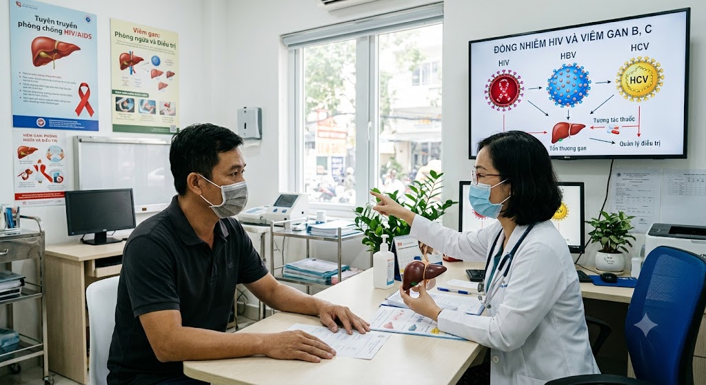 Bệnh gan thầm lặng ở bệnh nhân đồng nhiễm Hình ảnh minh họa về đồng nhiễm HIV và viêm gan