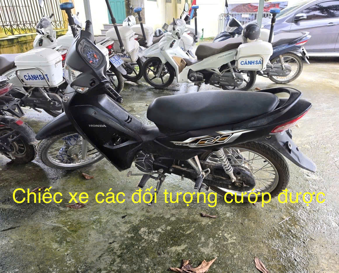 Chiếc xe bị cướp. Ảnh: Công an tỉnh Bắc Ninh.