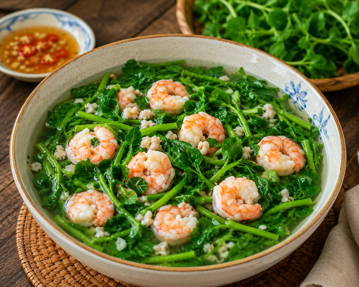 canh-rau-dang-dat-tom-tuoi-17876577510662146336731 Món ăn ngon tốt cho sức khỏe từ rau đắng đất - Ảnh 1.