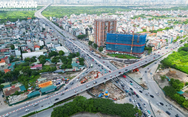 Hầm chui 750 tỷ được kỳ vọng giảm ủn tắc Vành đai 2 nhìn từ trên cao