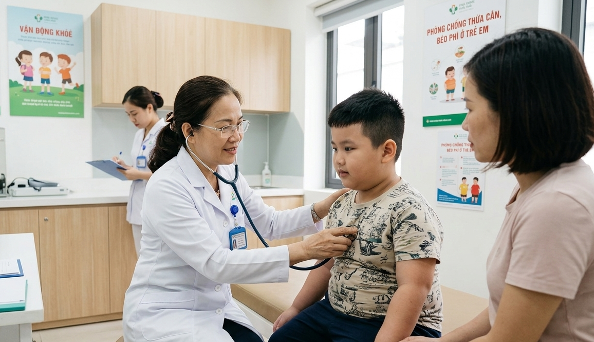 Trẻ em thừa cân béo phì do thức ăn nhanh - Ảnh minh họa