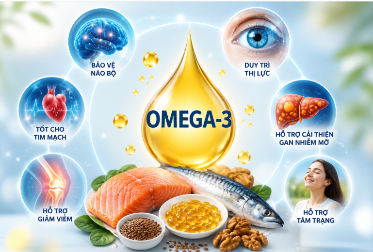 Omega-3 hỗ trợ nhiều mặt sức khỏe Omega-3 hỗ trợ nhiều mặt sức khỏe