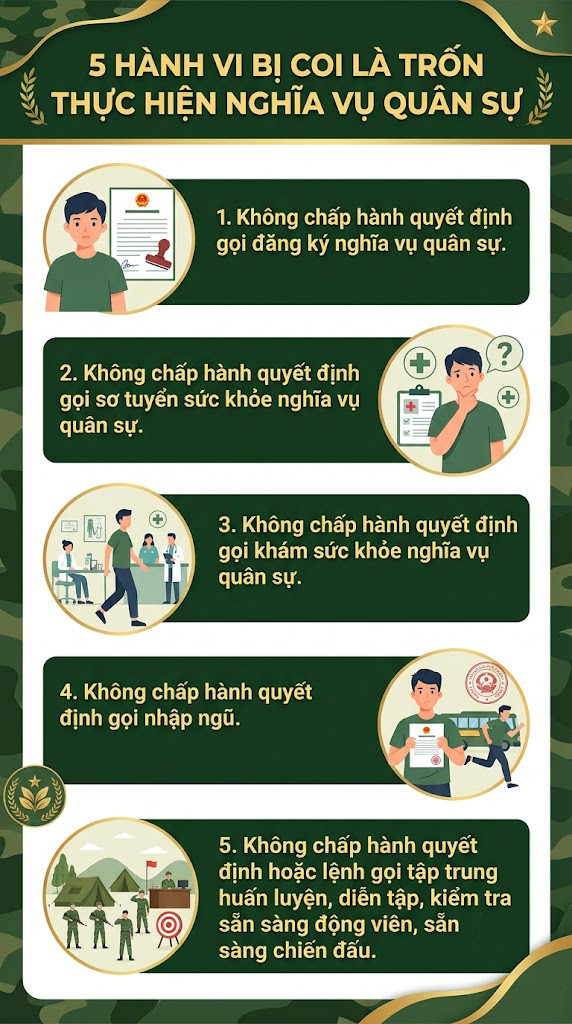 5-hanh-vi-bi-coi-la-tron-nghia-vu-quan-su-1788099978670119717314 Từ 1/9, 5 hành vi bị coi là trốn thực hiện nghĩa vụ quân sự- Ảnh 1.