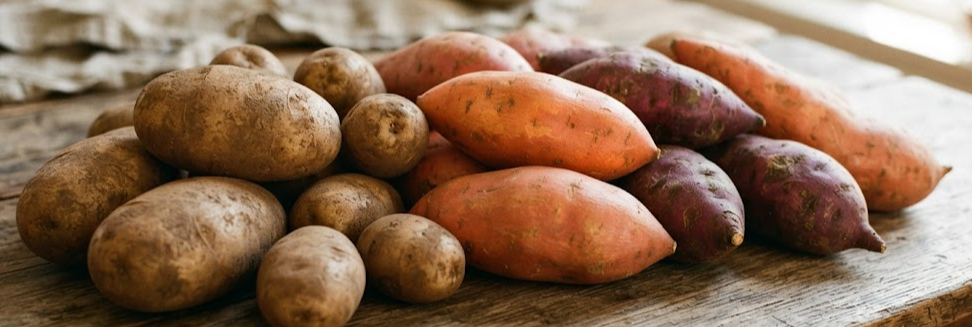 Khoai tây và khoai lang đều là nguồn carbohydrate và cung cấp nhiều chất dinh dưỡng.