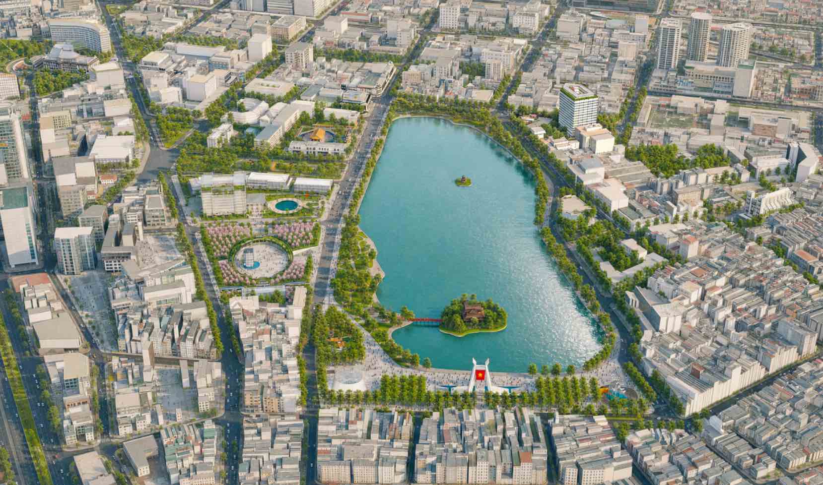 ho-hoan-kiem-1-17887527961431322325564 Chi tiết phối cảnh khu vực hồ Hoàn Kiếm đang lấy ý kiến người dân- Ảnh 1.